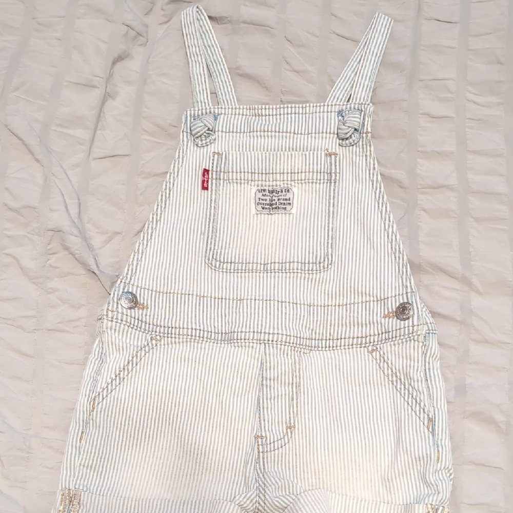 Levis Striped Denim Overalls